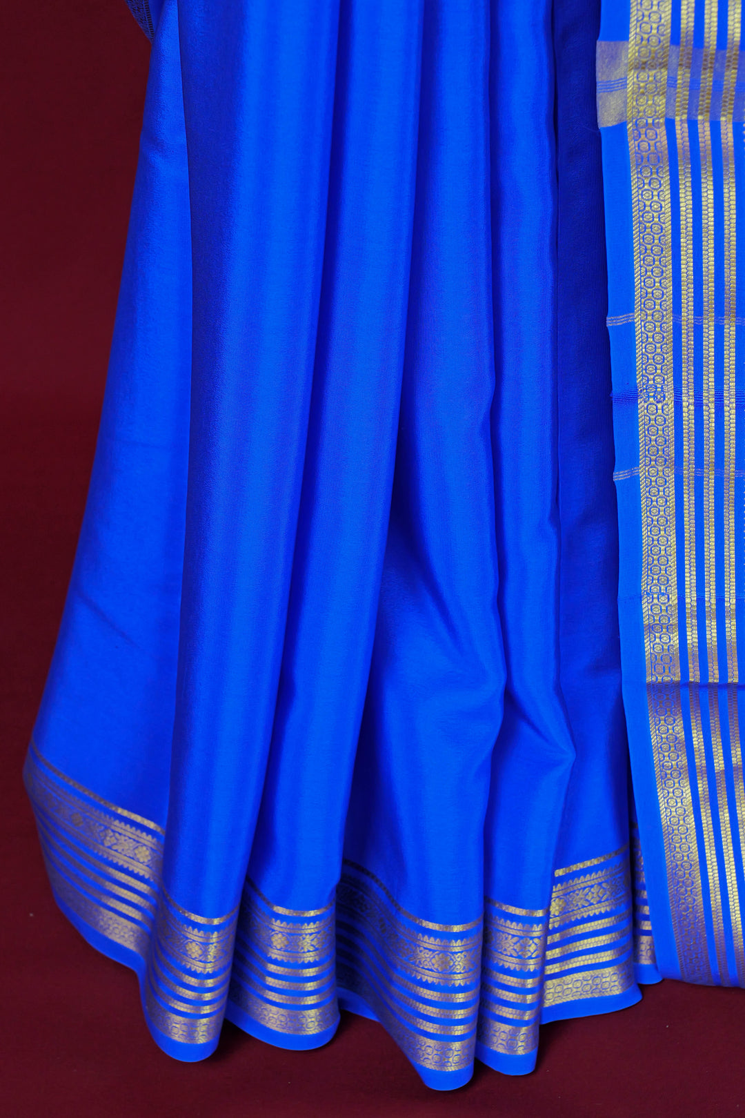 ROYAL BLUE MYSORE CREPE SILK SAREES