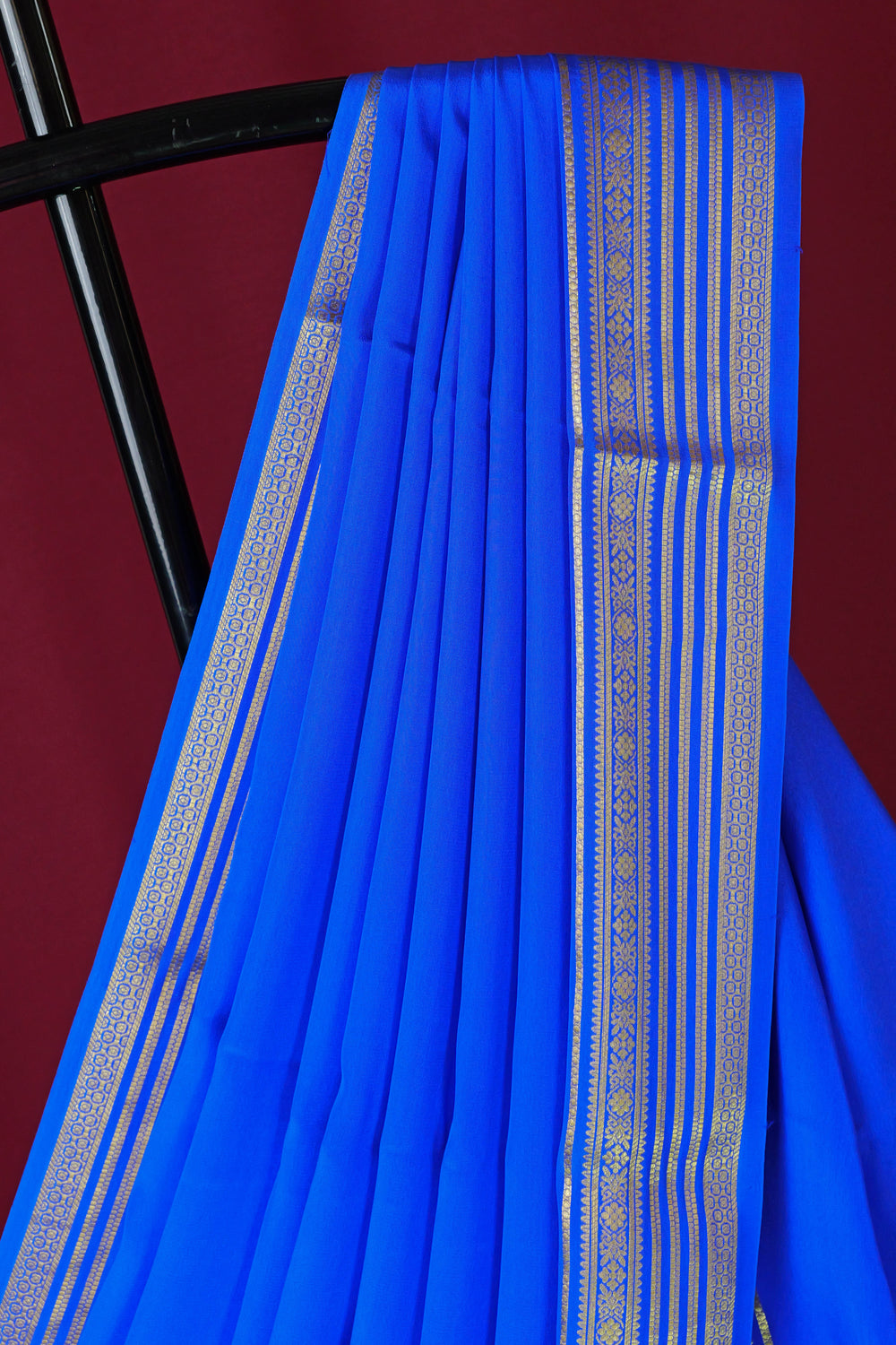 ROYAL BLUE PURE MYSORE CREPE SILK SAREES