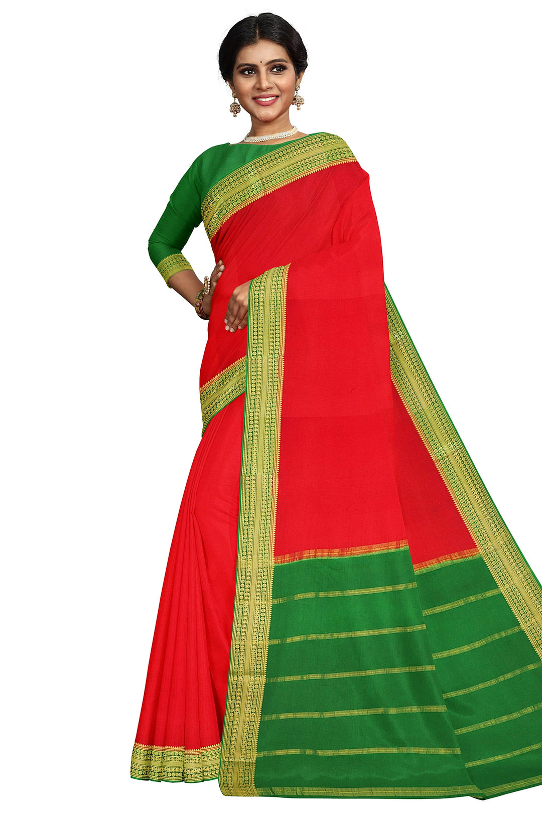 Red Pure Mysore Crepe Silk | SILK MARK CERTIFIED