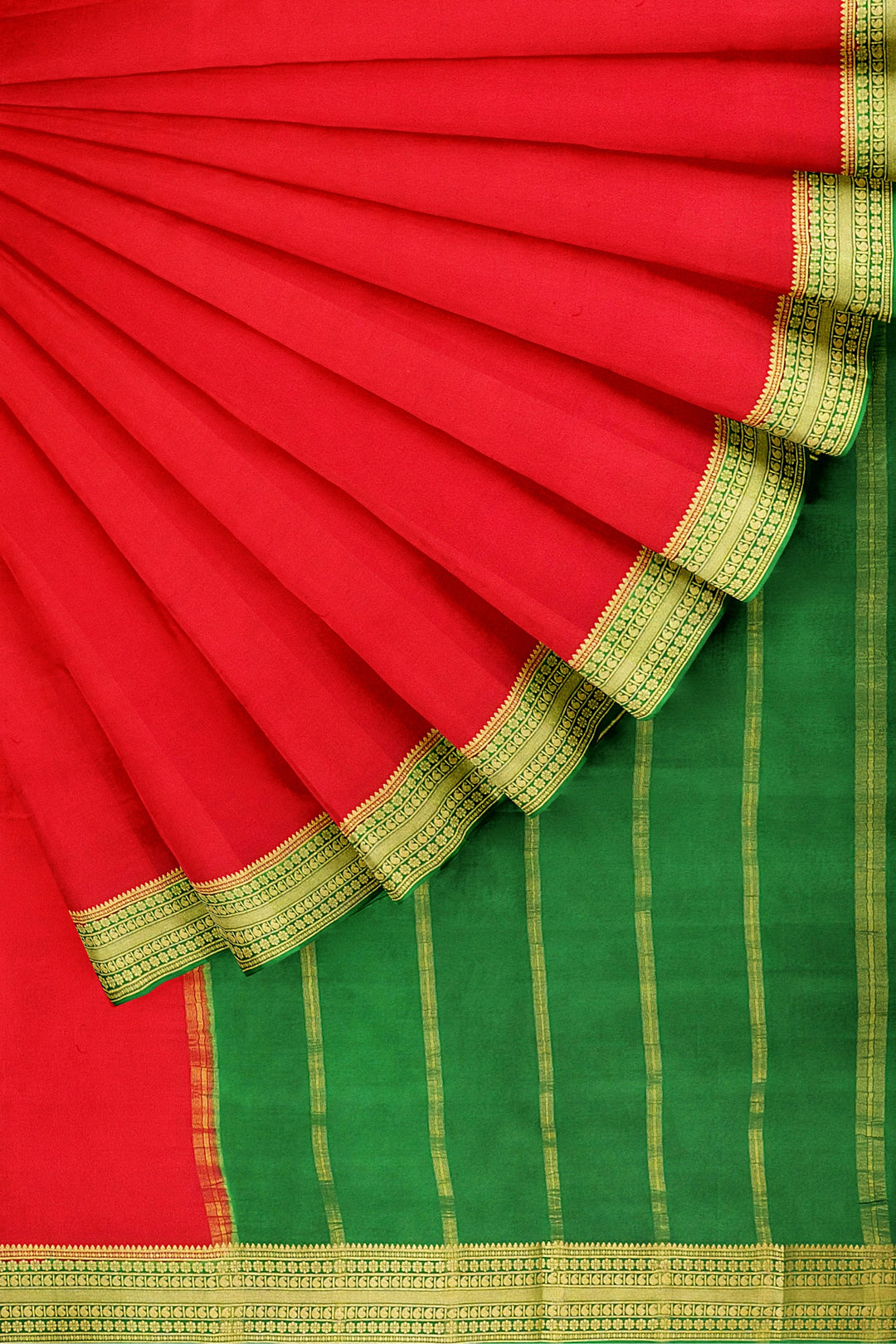 Red Pure Mysore Crepe Silk | SILK MARK CERTIFIED