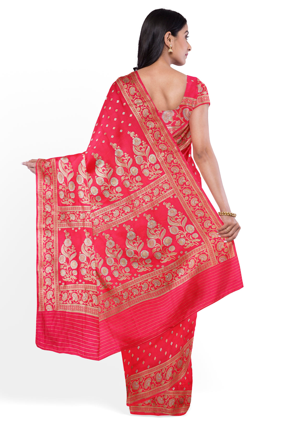 PINK BANARASI BLENDED KATAN SILK BANARASI HANDLOOM SAREE - ATHARVA