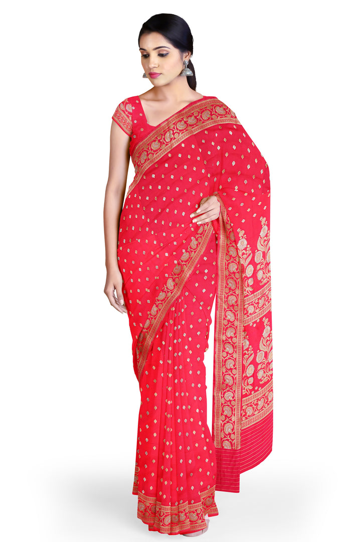 PINK BANARASI BLENDED KATAN SILK BANARASI HANDLOOM SAREE