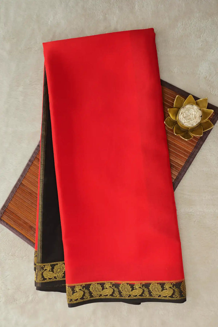 Red color party wear mysore silk sarees 