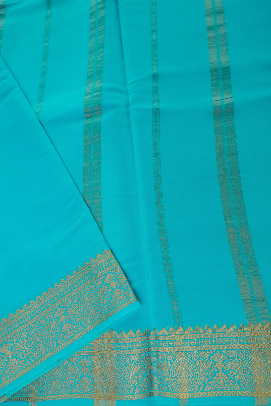 SKY BLUE PALLU IN MYSORE SILK SAREES
