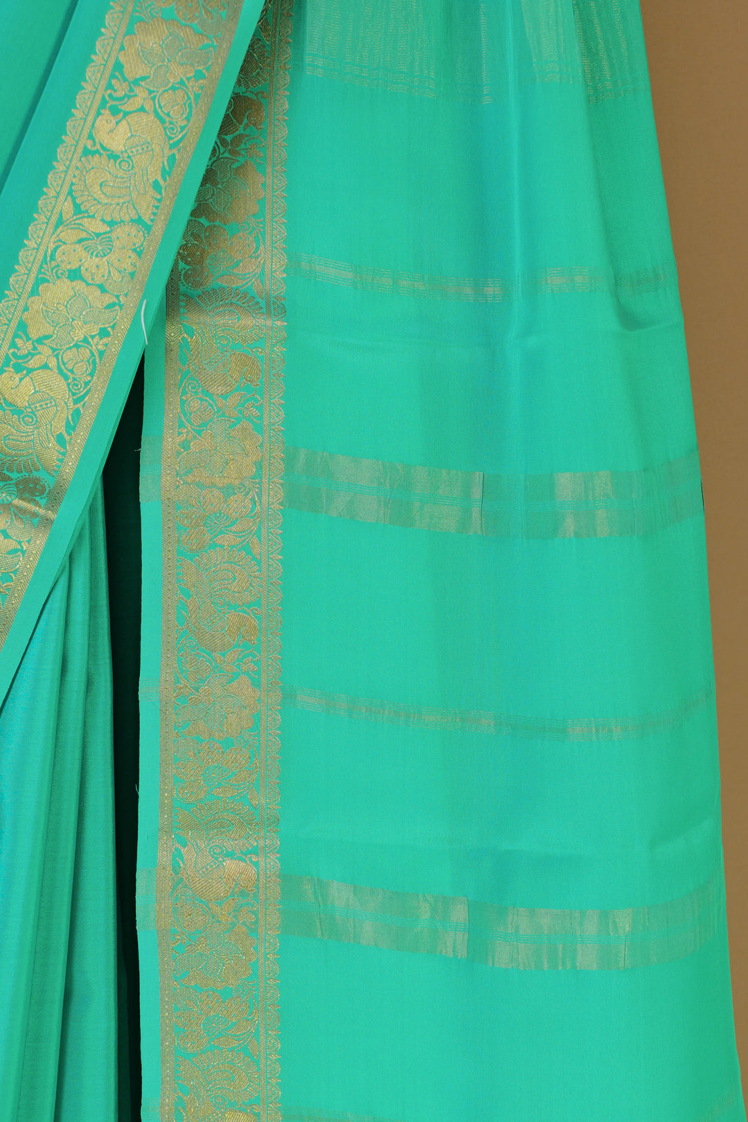 TEAL GREEN MYSORE SILK SAREE