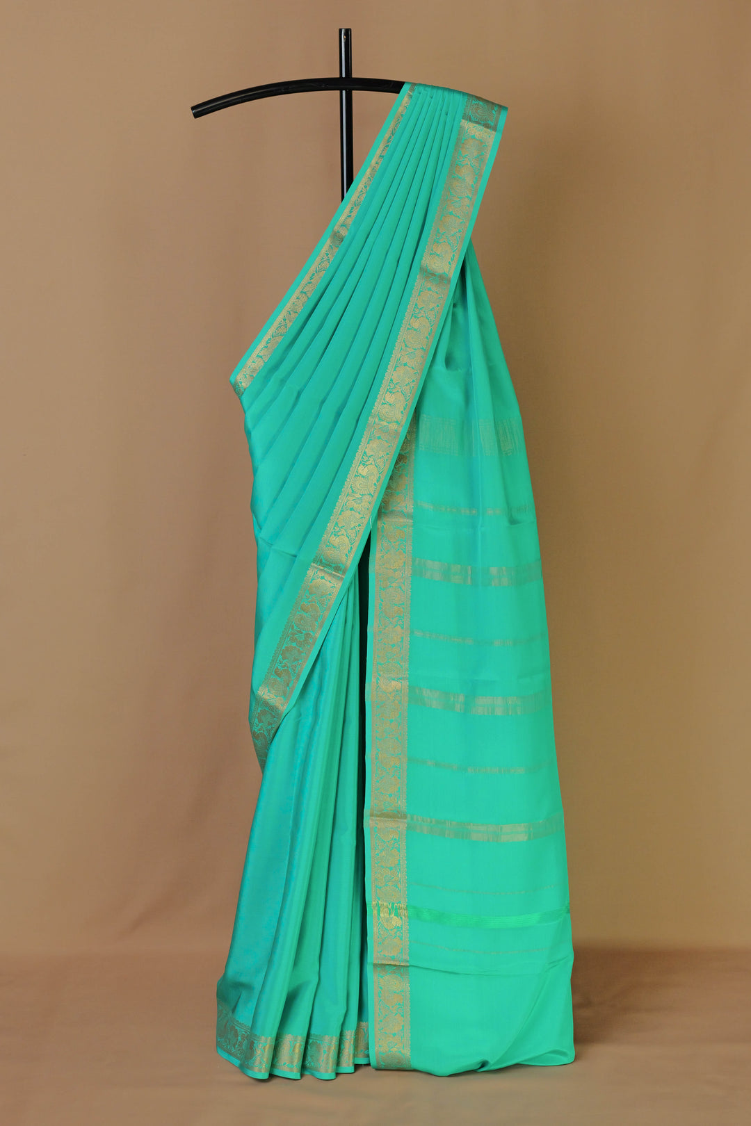 TEAL GREEN MYSORE SILK SAREE