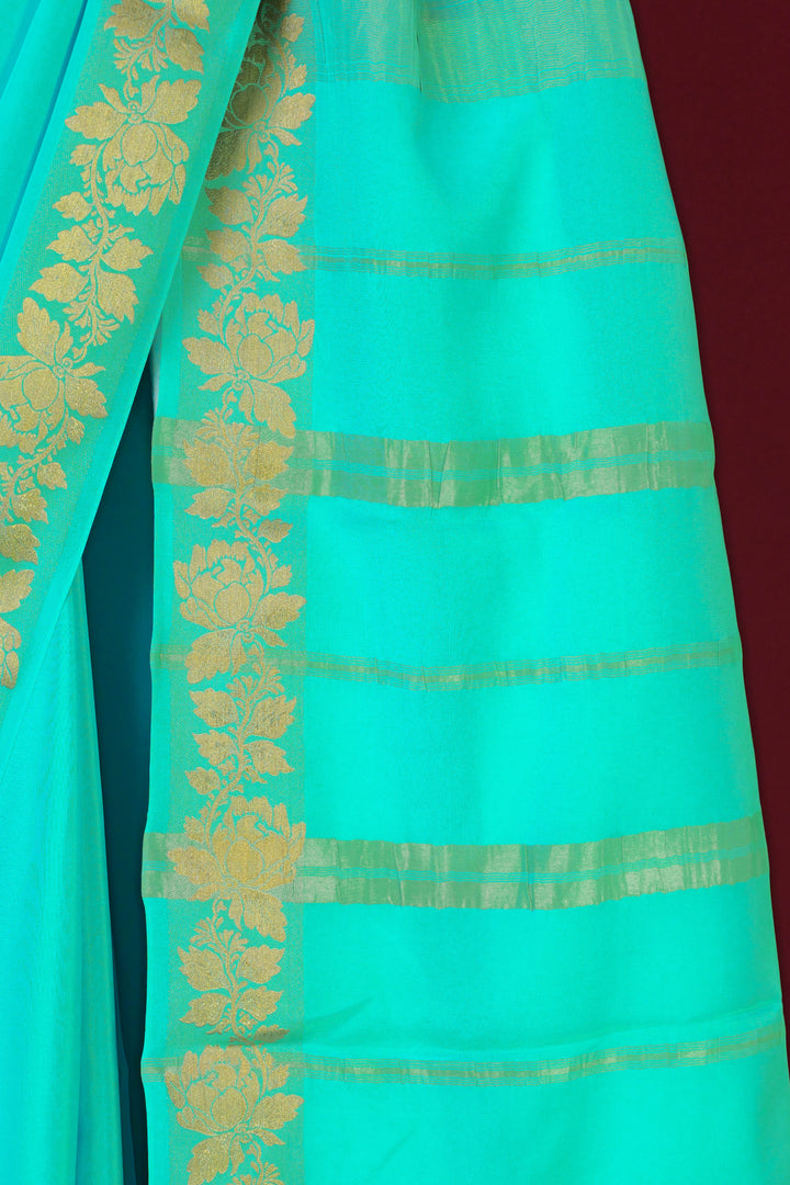 TEAL PURE MYSORE SILK SAREES