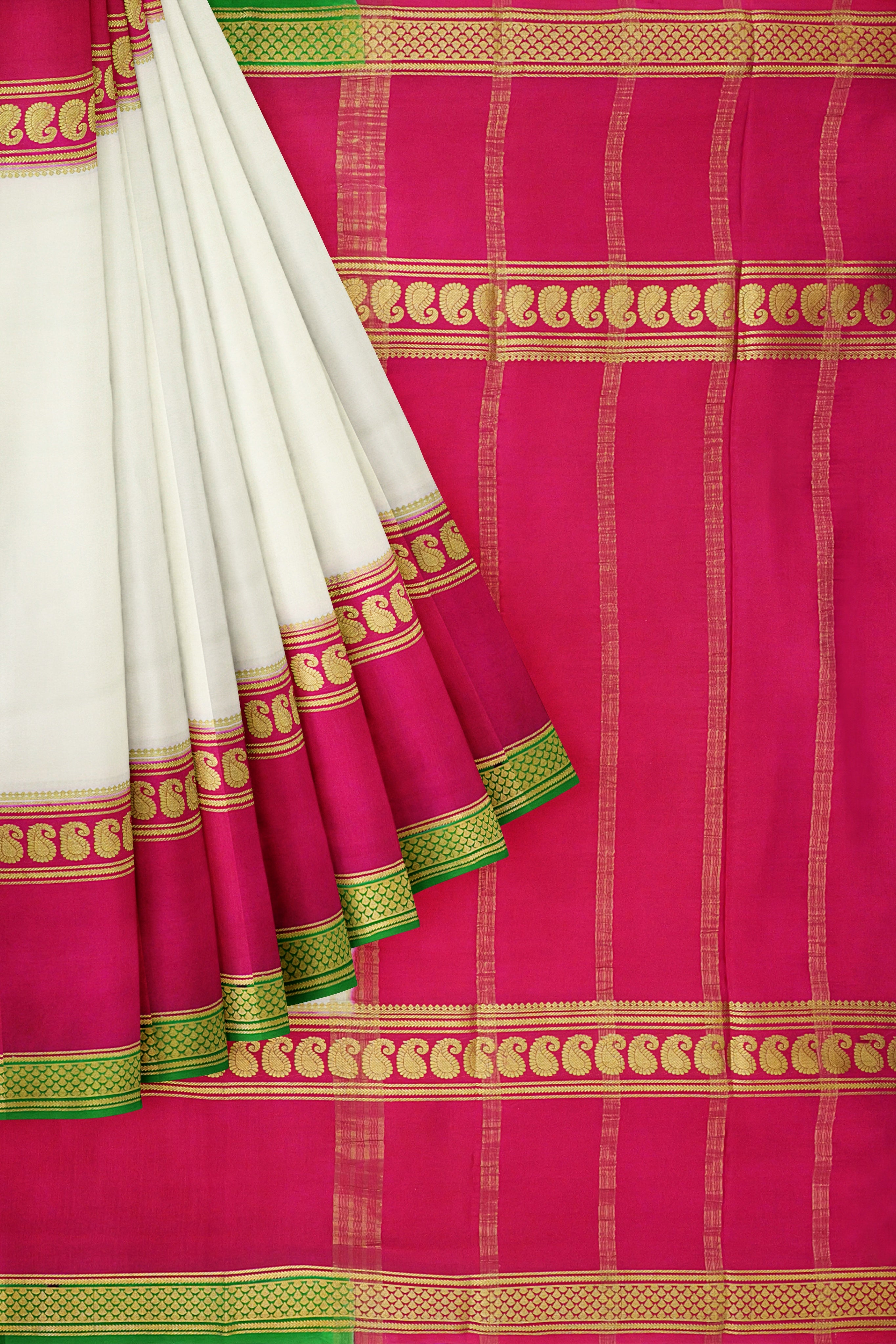 Buy KSUT Ivory & Green Check Saree With Blouse for Women's Online @ Tata  CLiQ