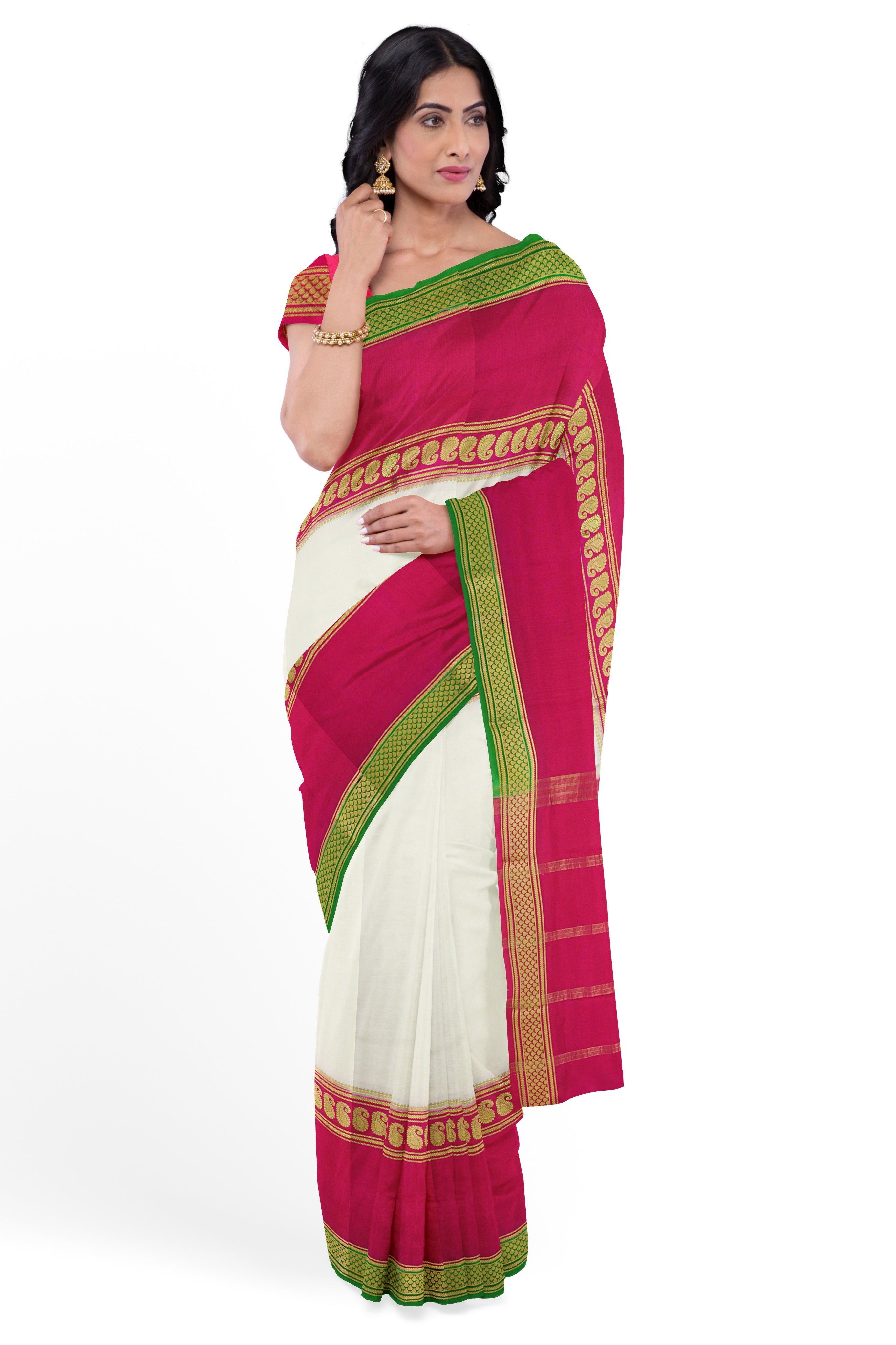 White Pure Mysore Crepe Silk Saree | SILK MARK CERTIFIED – ATHARVA