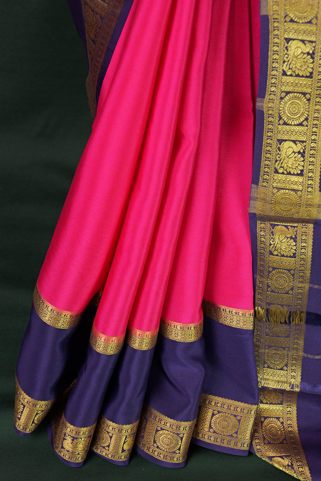 PURE MYSORE SILK SAREE | BENTEX BORDER | SILK MARK CERTIFIED - ATHARVA