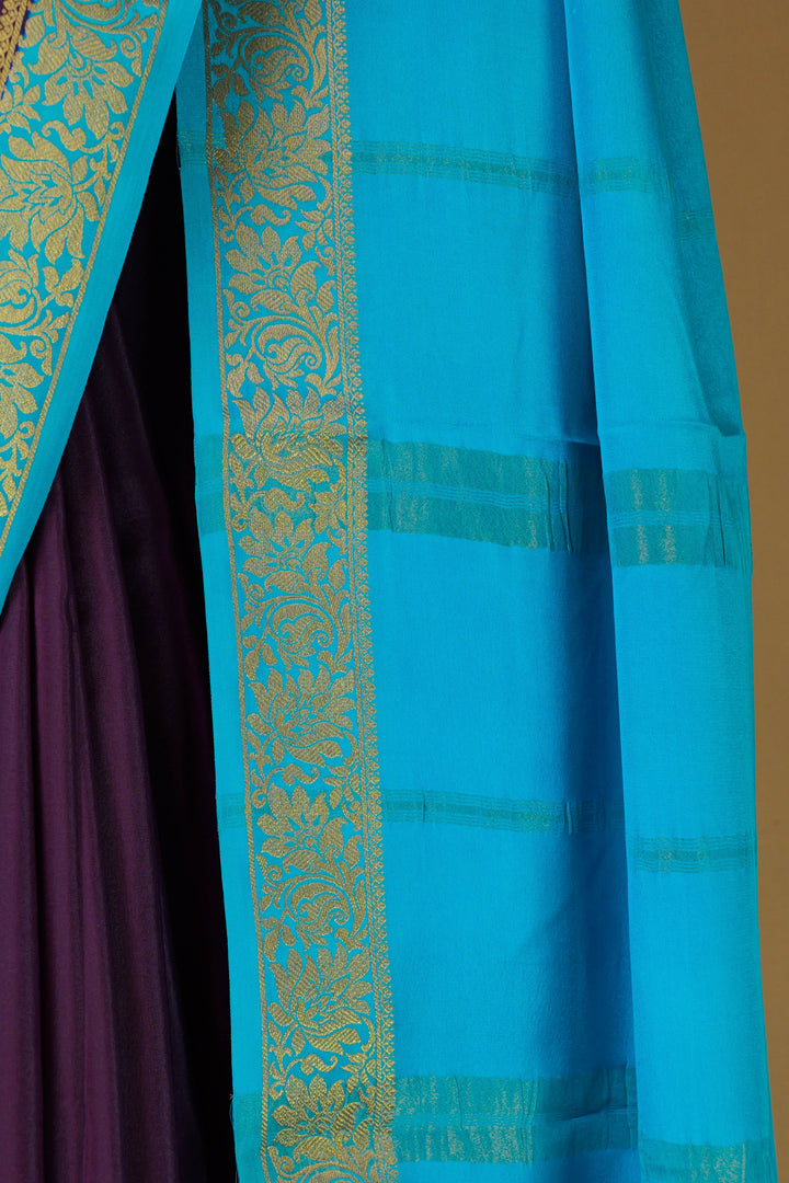 BLUE PURE MYSORE SILK SAREE