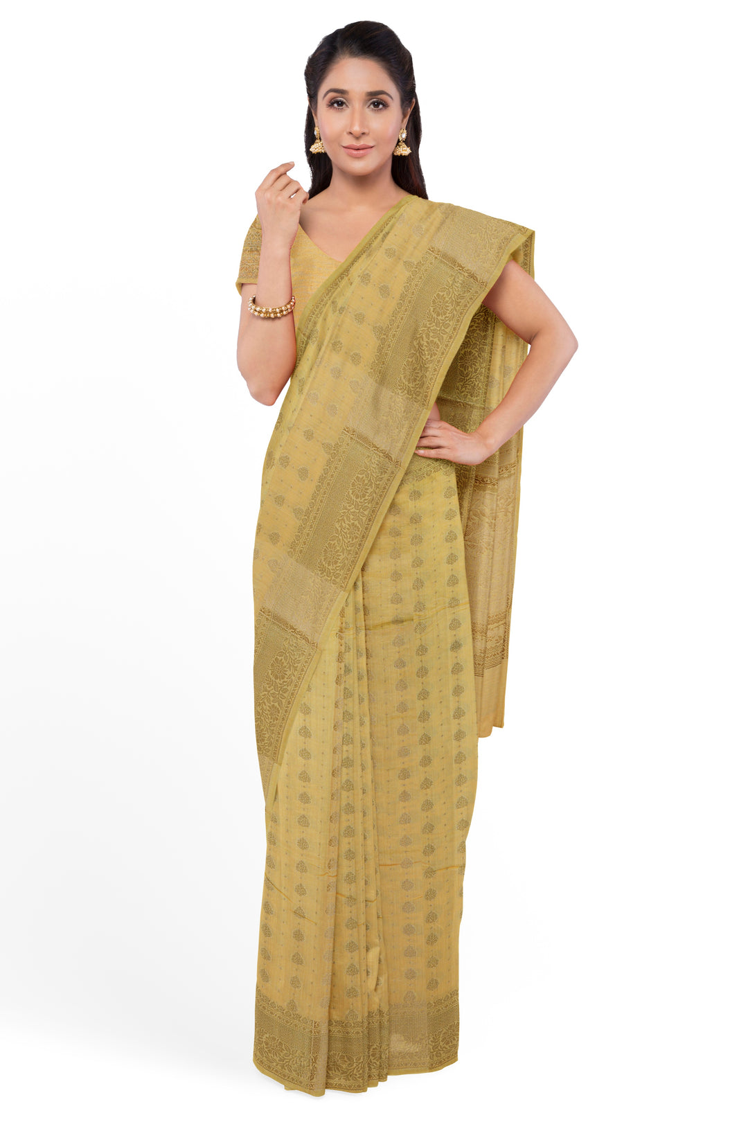 YELLOW COLOUR CHINIYA SILK BANARASI HANDLOOM SAREE