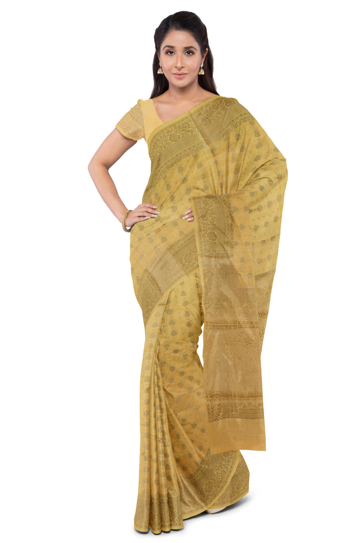 YELLOW COLOUR CHINIYA SILK BANARASI HANDLOOM SAREE