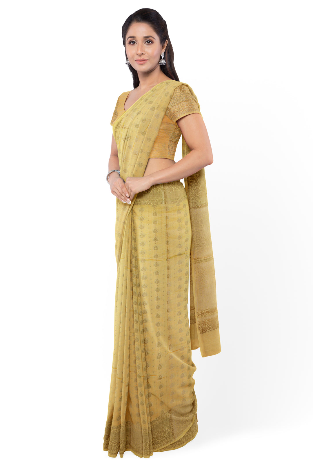 YELLOW COLOUR CHINIYA SILK BANARASI HANDLOOM SAREE