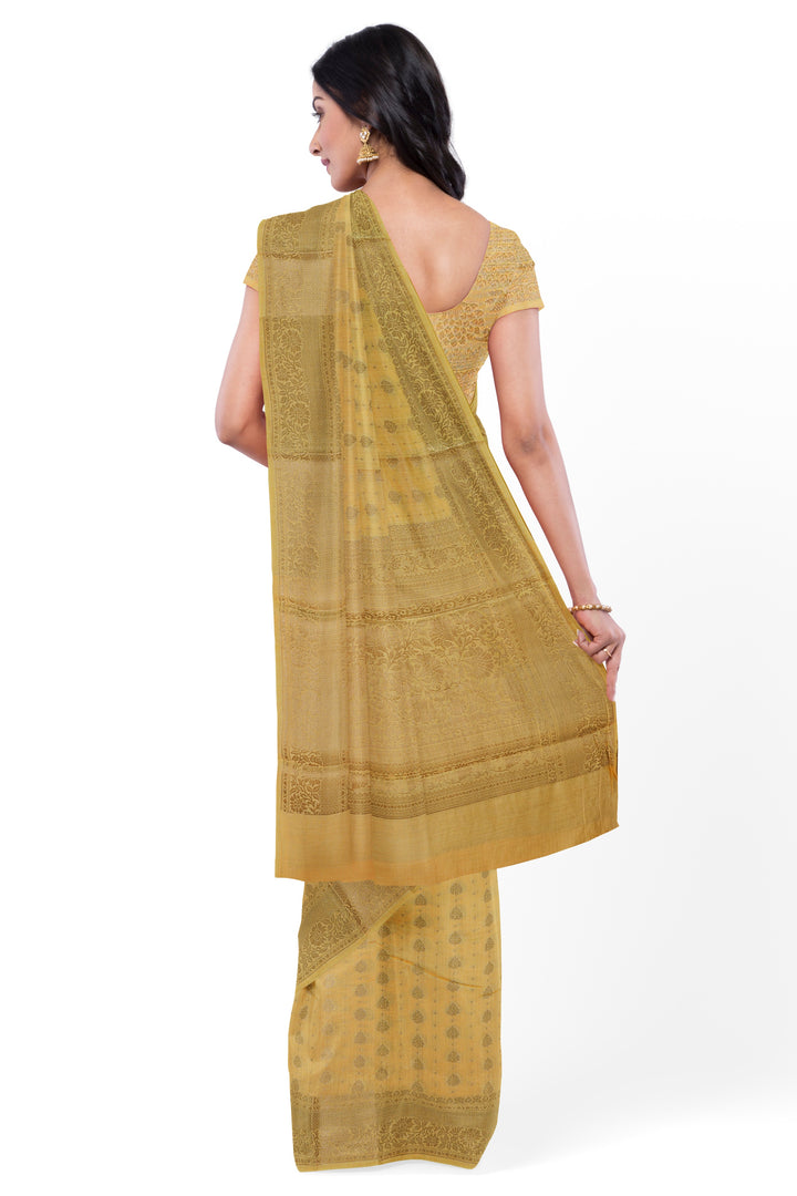 YELLOW COLOUR CHINIYA SILK BANARASI HANDLOOM SAREE