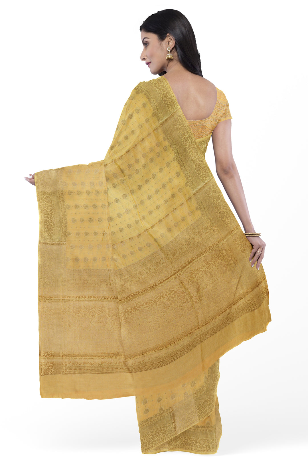 YELLOW COLOUR CHINIYA SILK BANARASI HANDLOOM SAREE