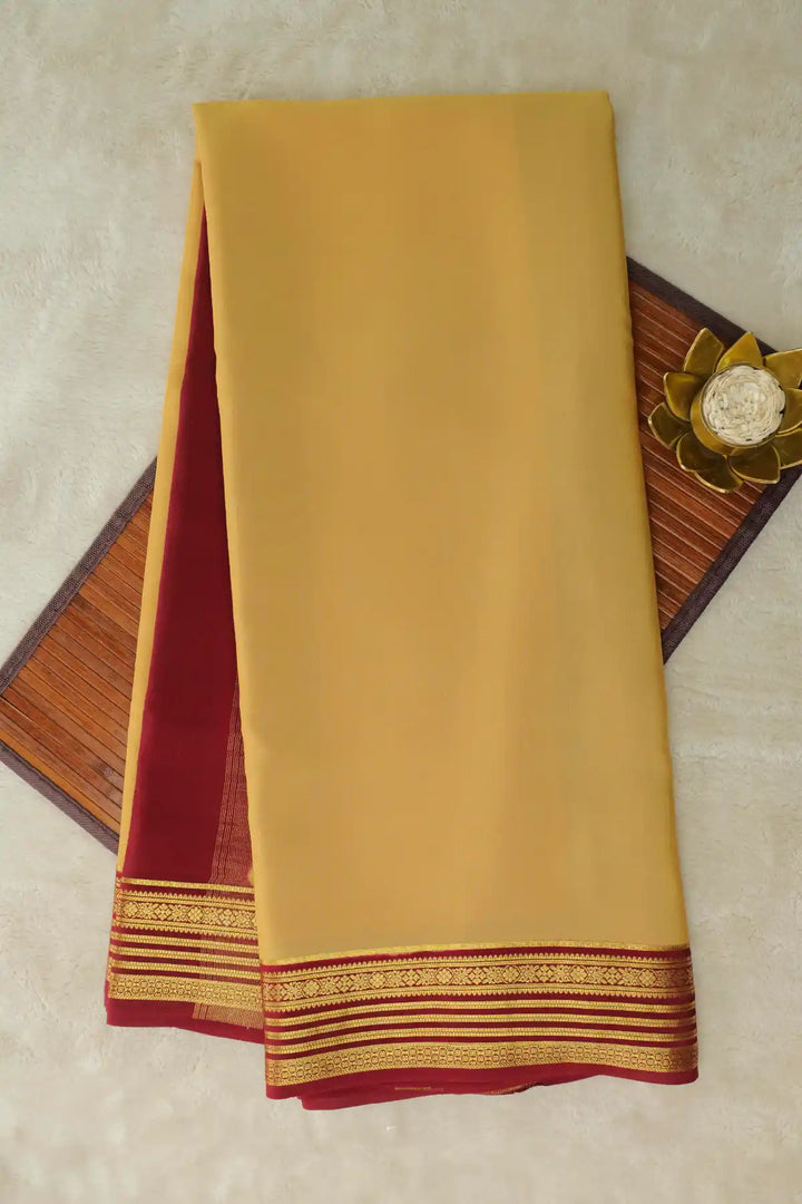 Yellow Mysore silk saree