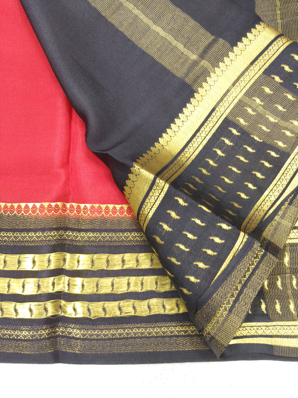 Pure Crepe Mysore silk saree 1112901 (120GSM)