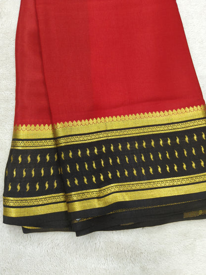 Pure Crepe Mysore silk saree 1112901 (120GSM)