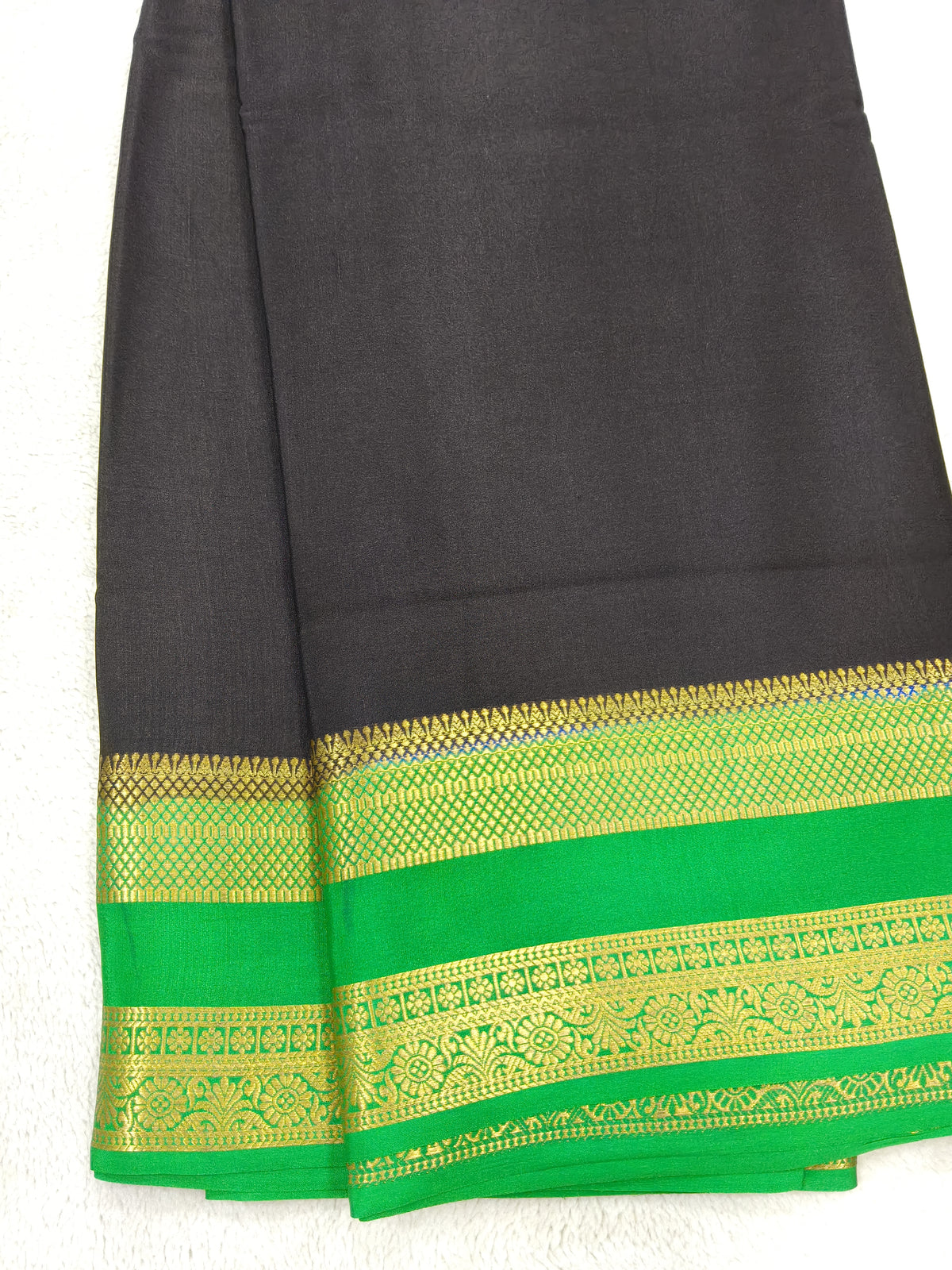 Pure Crepe Mysore silk saree 1112901 (120GSM) without blouse