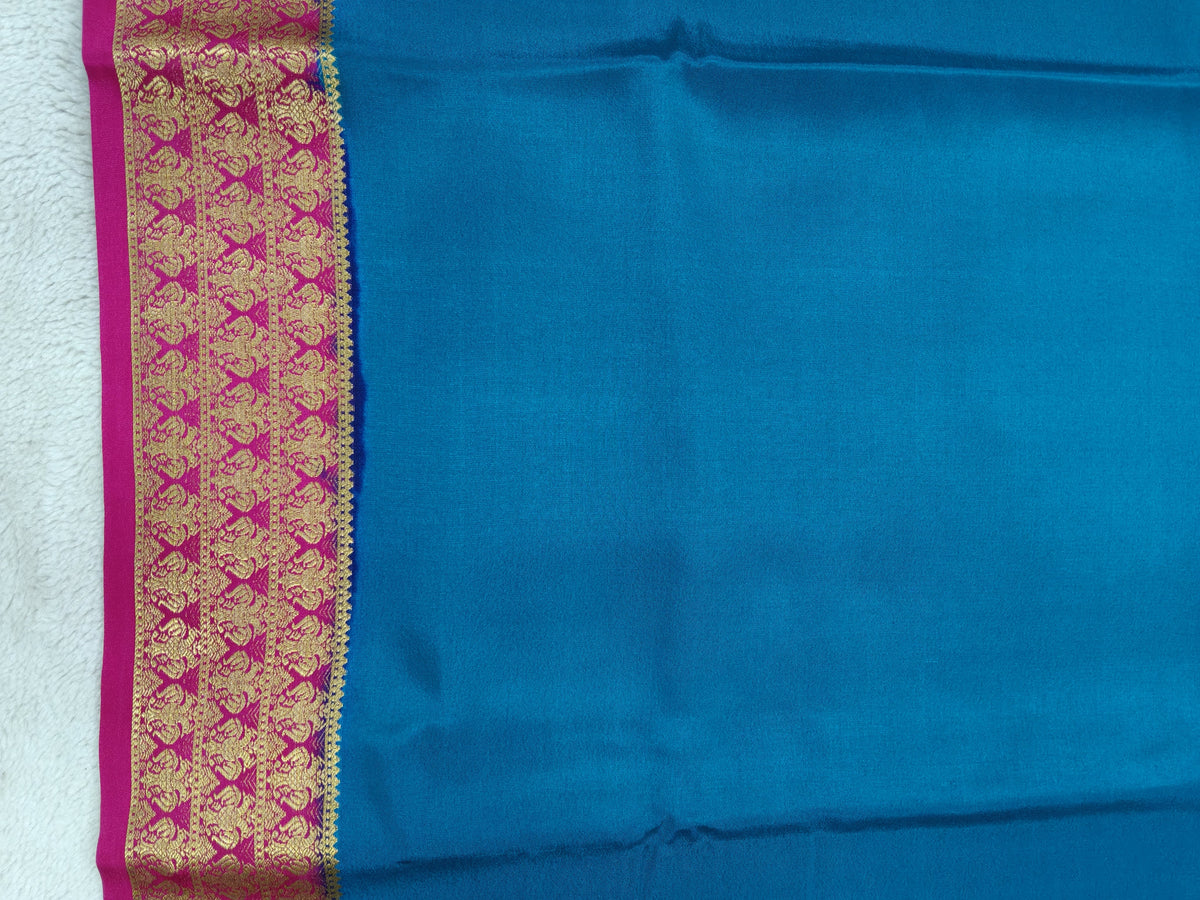 Pure  crepe Mysore silk saree1112901(120GSM)