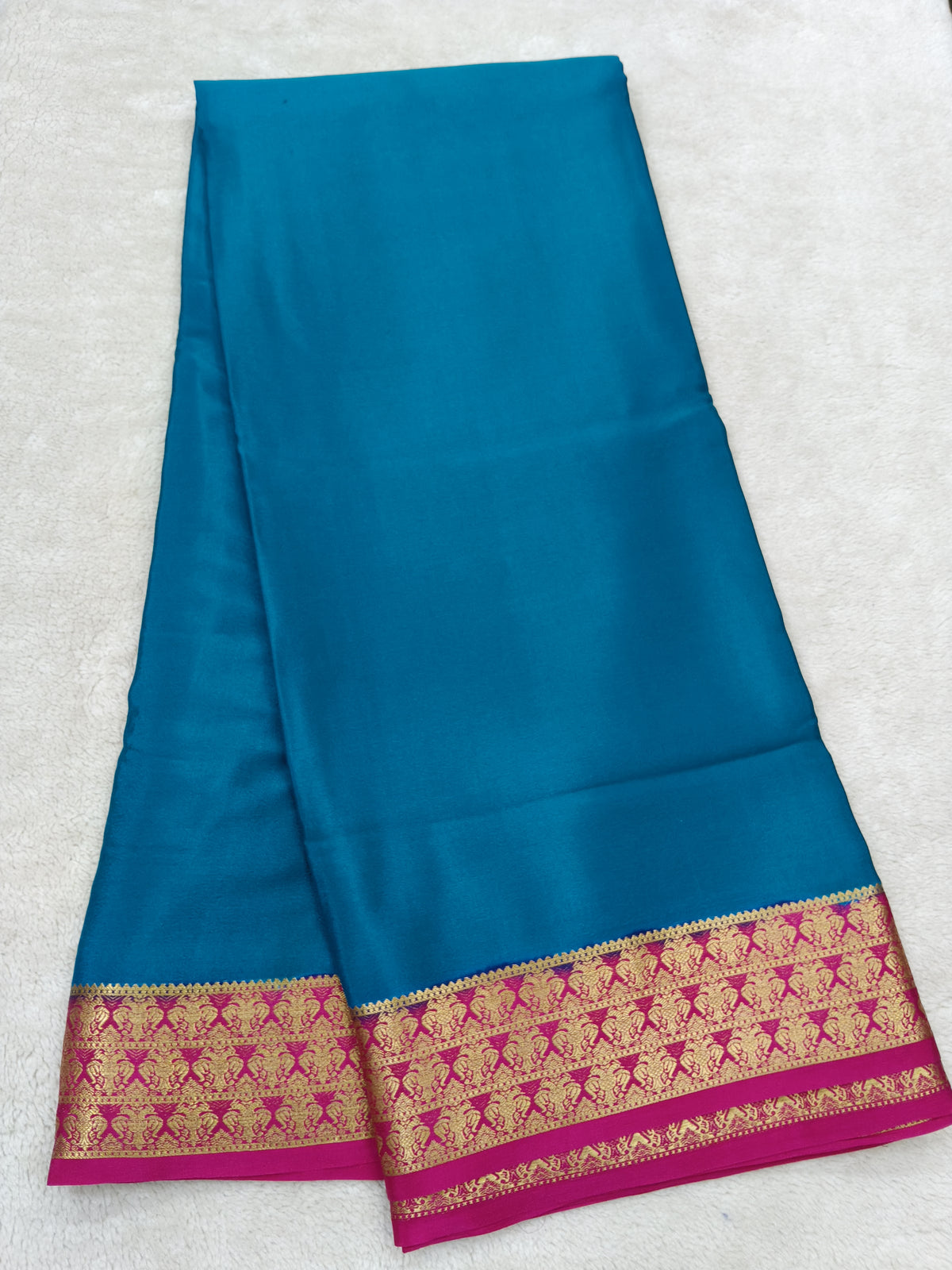 Pure  crepe Mysore silk saree1112901(120GSM)