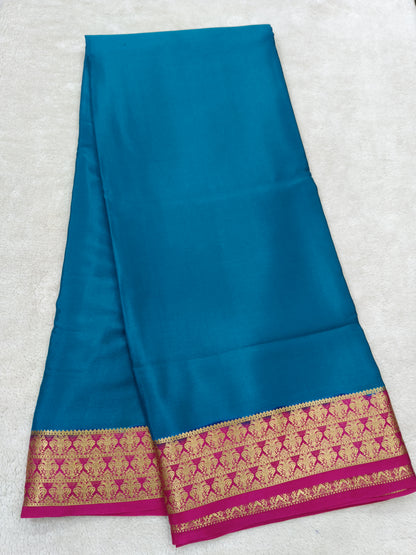 Pure  crepe Mysore silk saree1112901(120GSM)