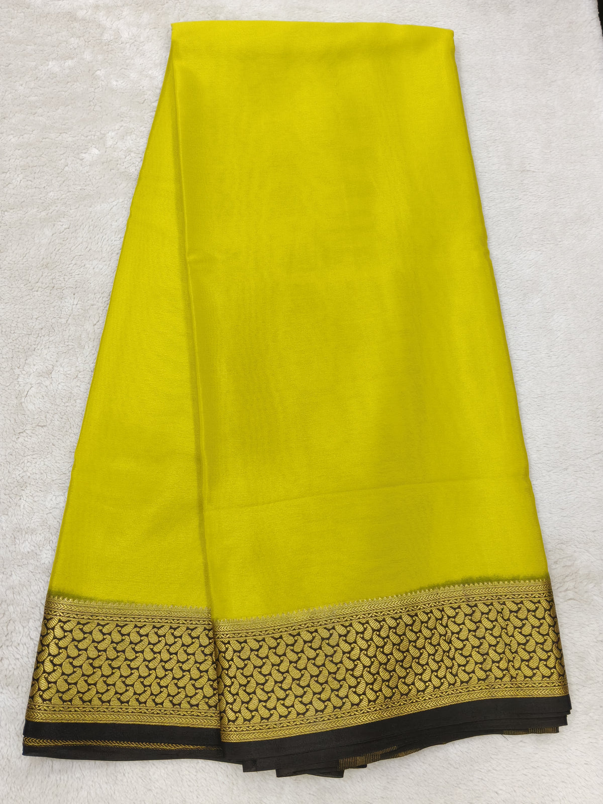 Pure  crepe Mysore silk saree1112901(120GSM)
