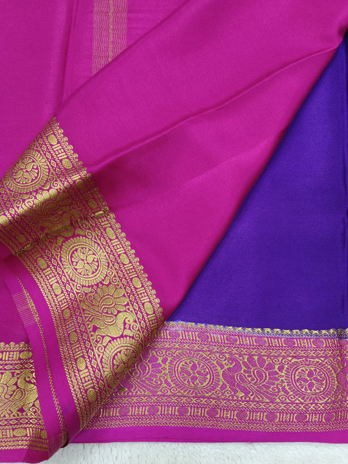Pure Crepe Mysore silk saree 1112901 (120GSM)