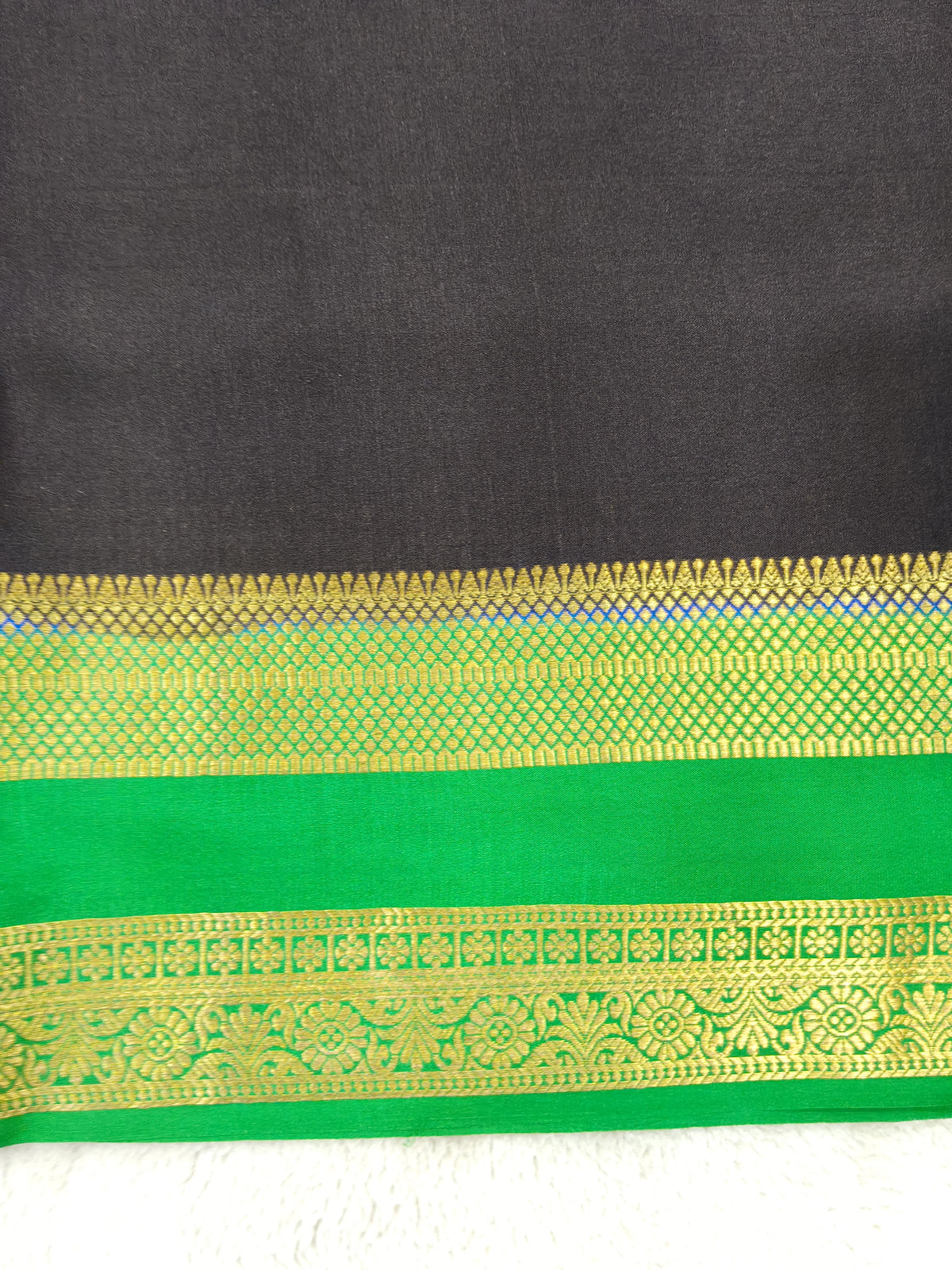 Pure Crepe Mysore silk saree 1112901 (120GSM) without blouse