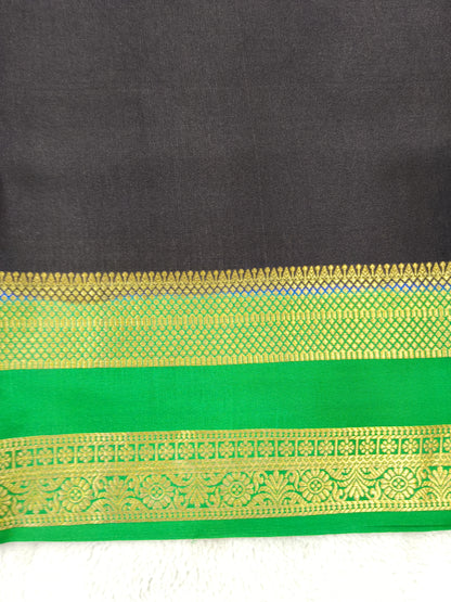 Pure Crepe Mysore silk saree 1112901 (120GSM) without blouse