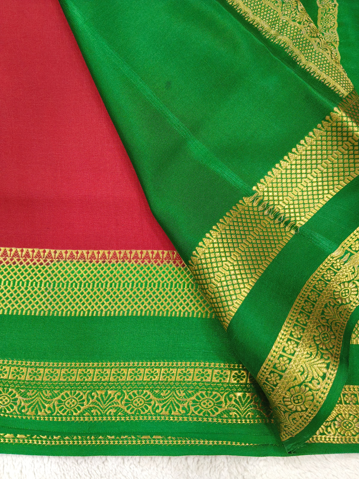 Pure Crepe Mysore silk saree 1112901 (120GSM)