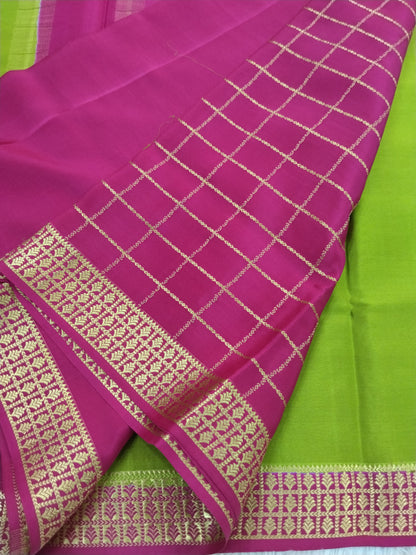 Pure Crepe Mysore Silk 1112901 ( 120 Gsm ) partly pallu