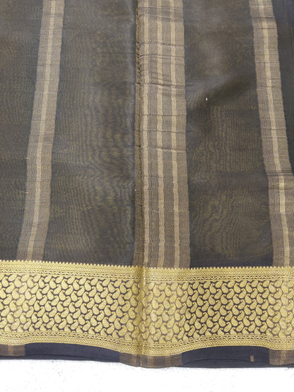 Pure  crepe Mysore silk saree1112901(120GSM)