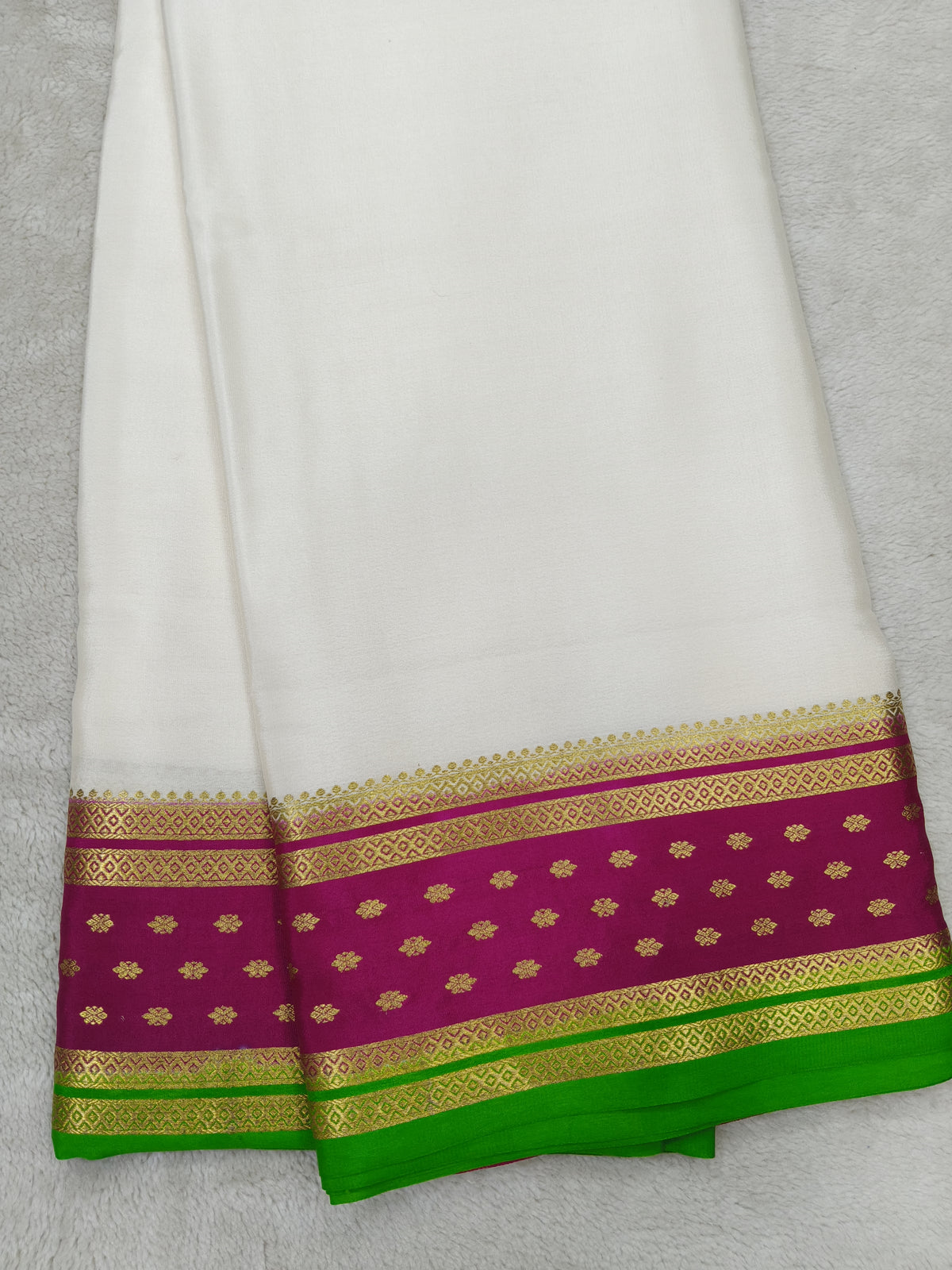 Pure Crepe Mysore silk saree 1112901 (120 GSM)
