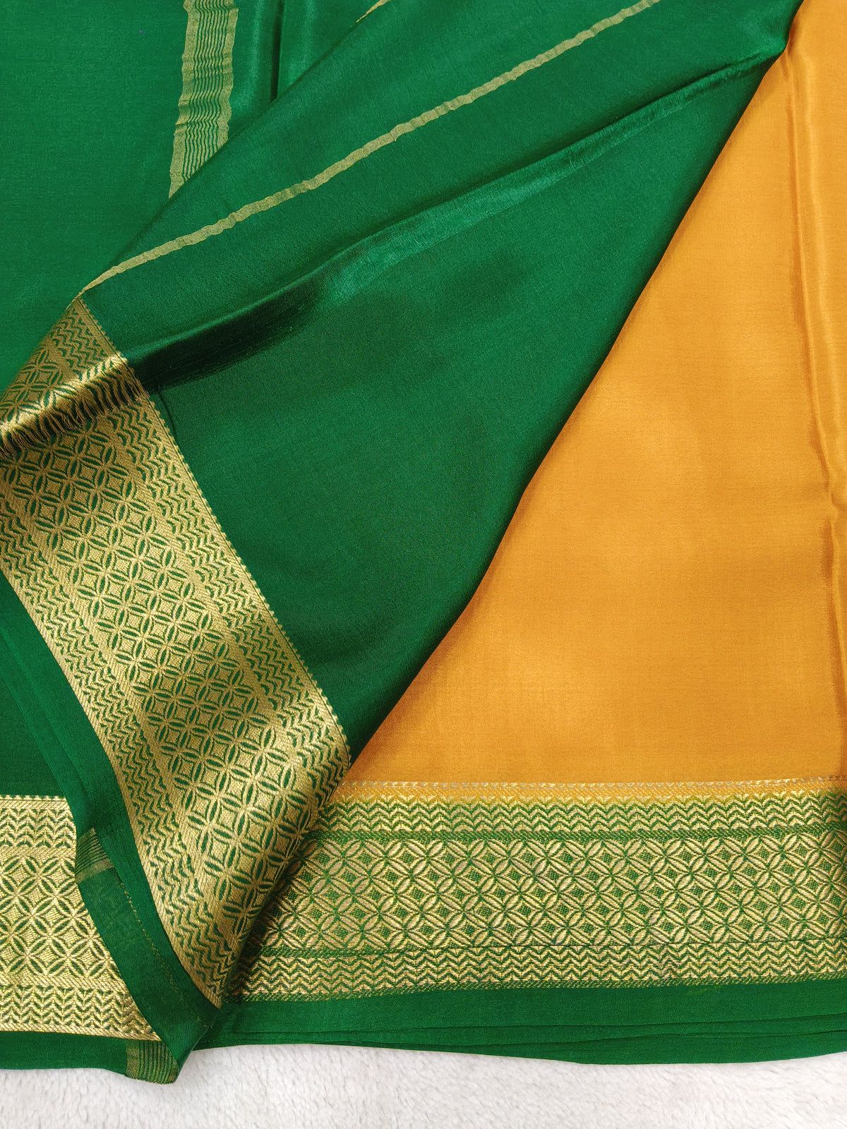 Pure crepe Mysore silk saree 1112901 (120GSM)