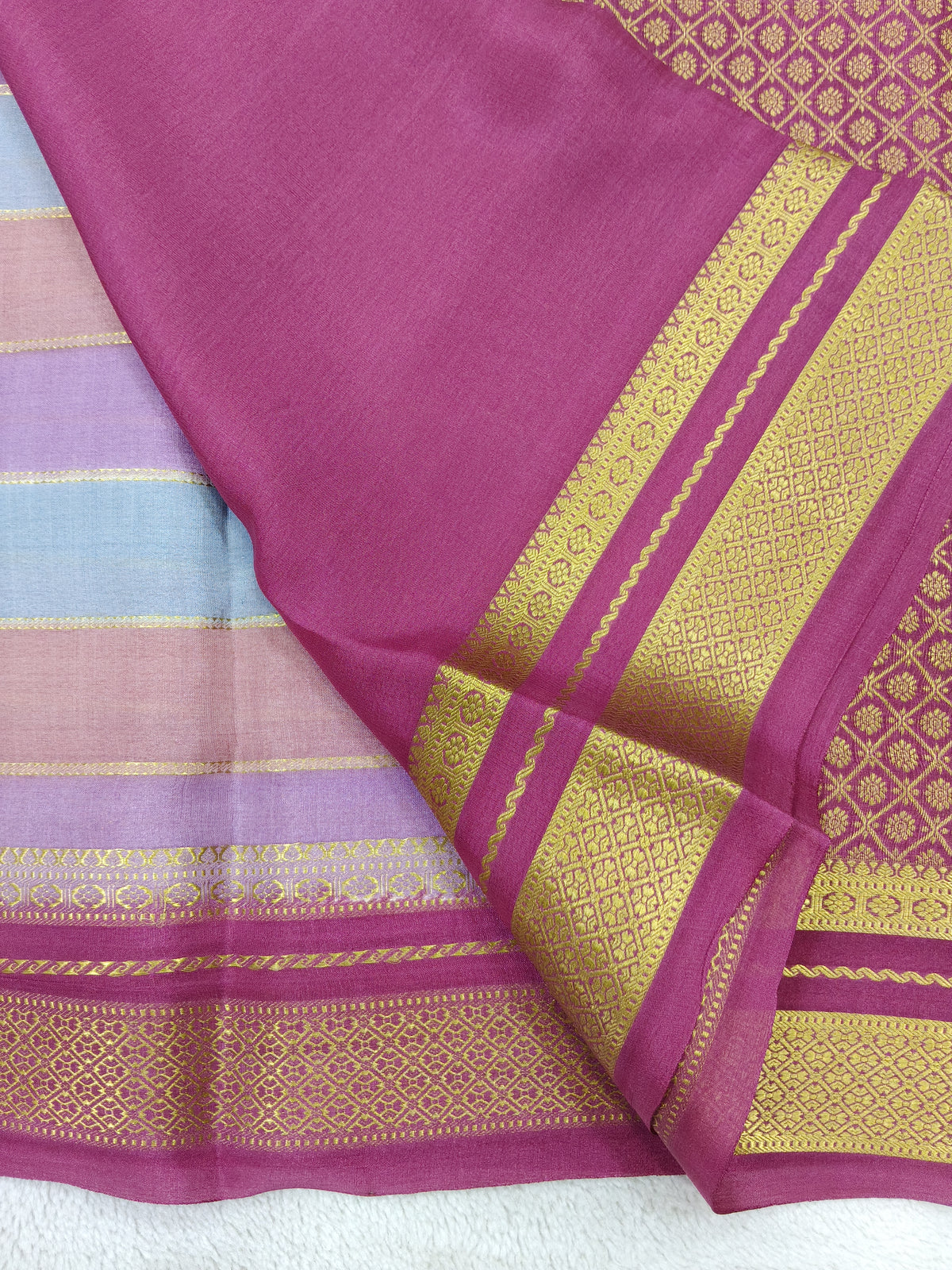 Pure Crepe Mysore silk saree 1112901 (120GSM)