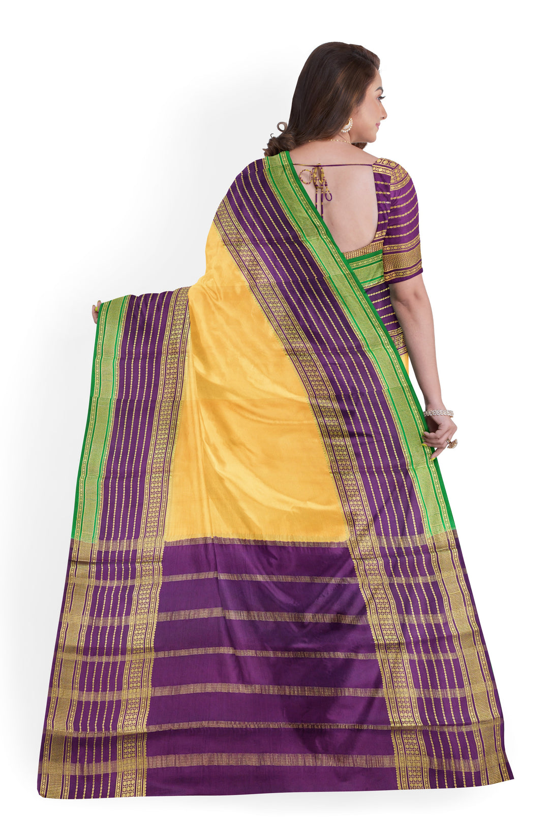 Creamish Pure Mysore Crepe Silk 3D Saree | SILK MARK CERTIFIED