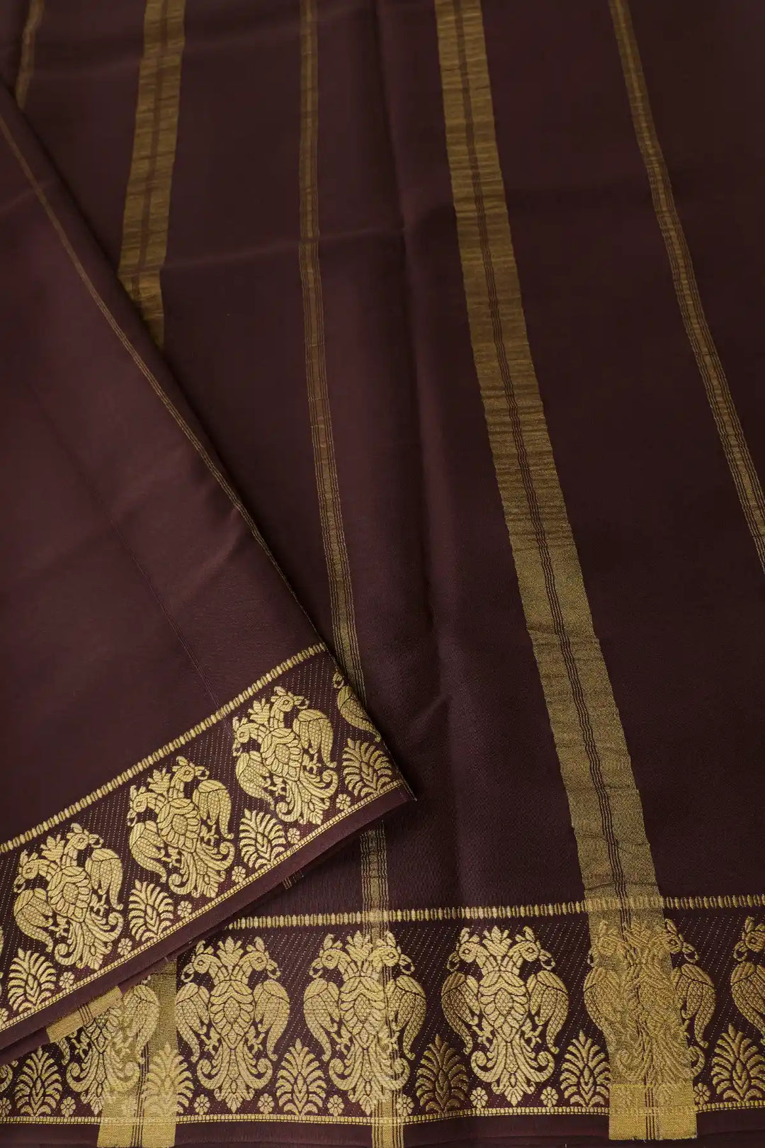 mysore silk sarees in Brown color Blouse Peace