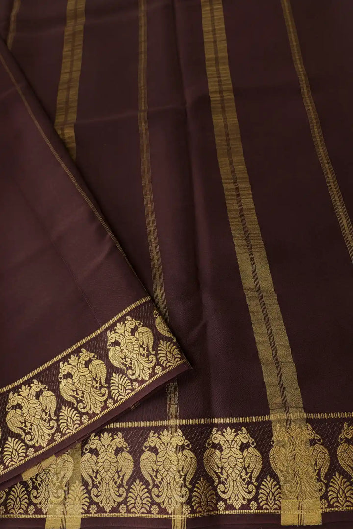 mysore silk sarees in Brown color Blouse Peace