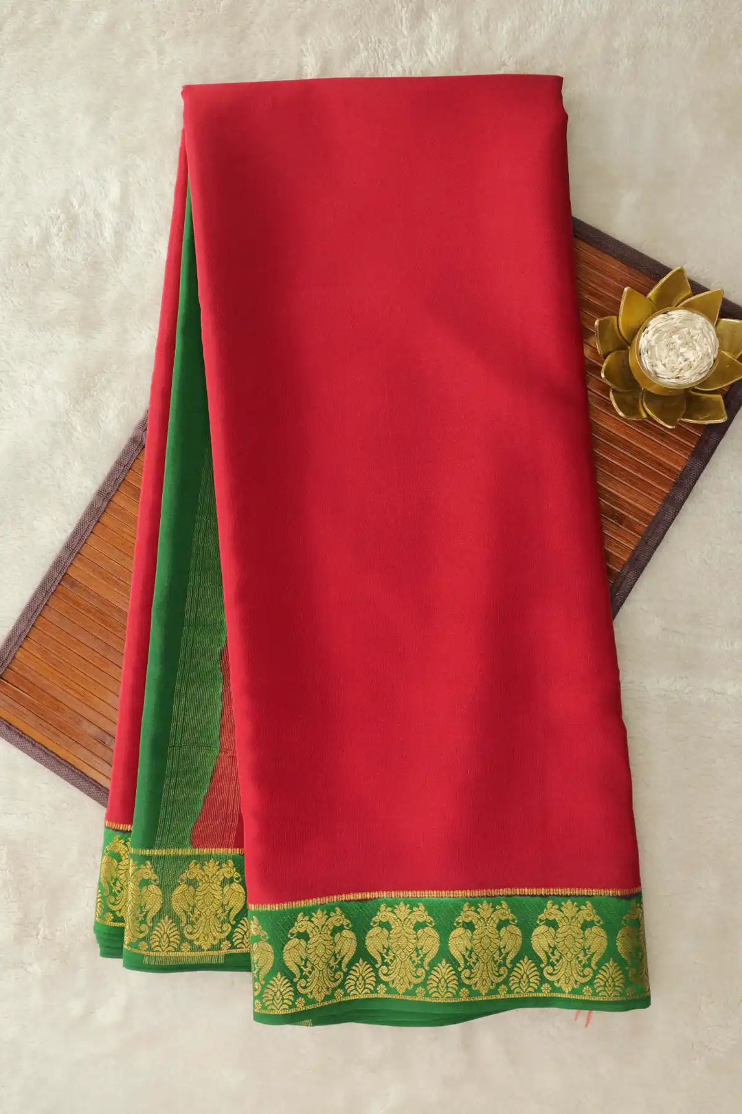mysore silk sarees in Red Color