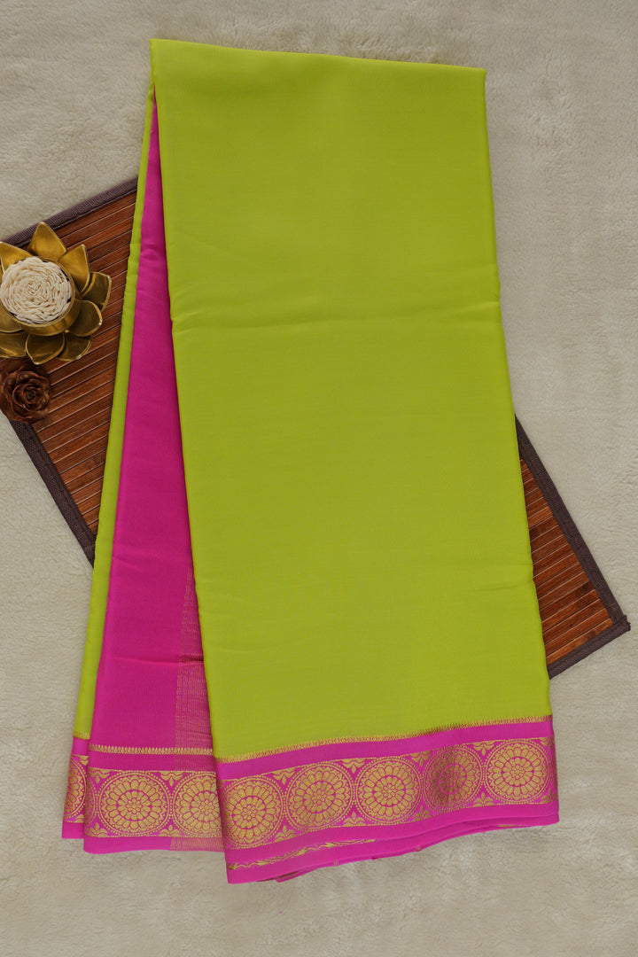  mysore silk sarees in light green and pink