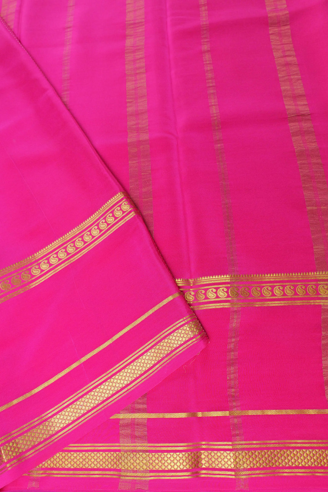 pink Color Contrast Blouse Peace mysore crepe silk sarees with price