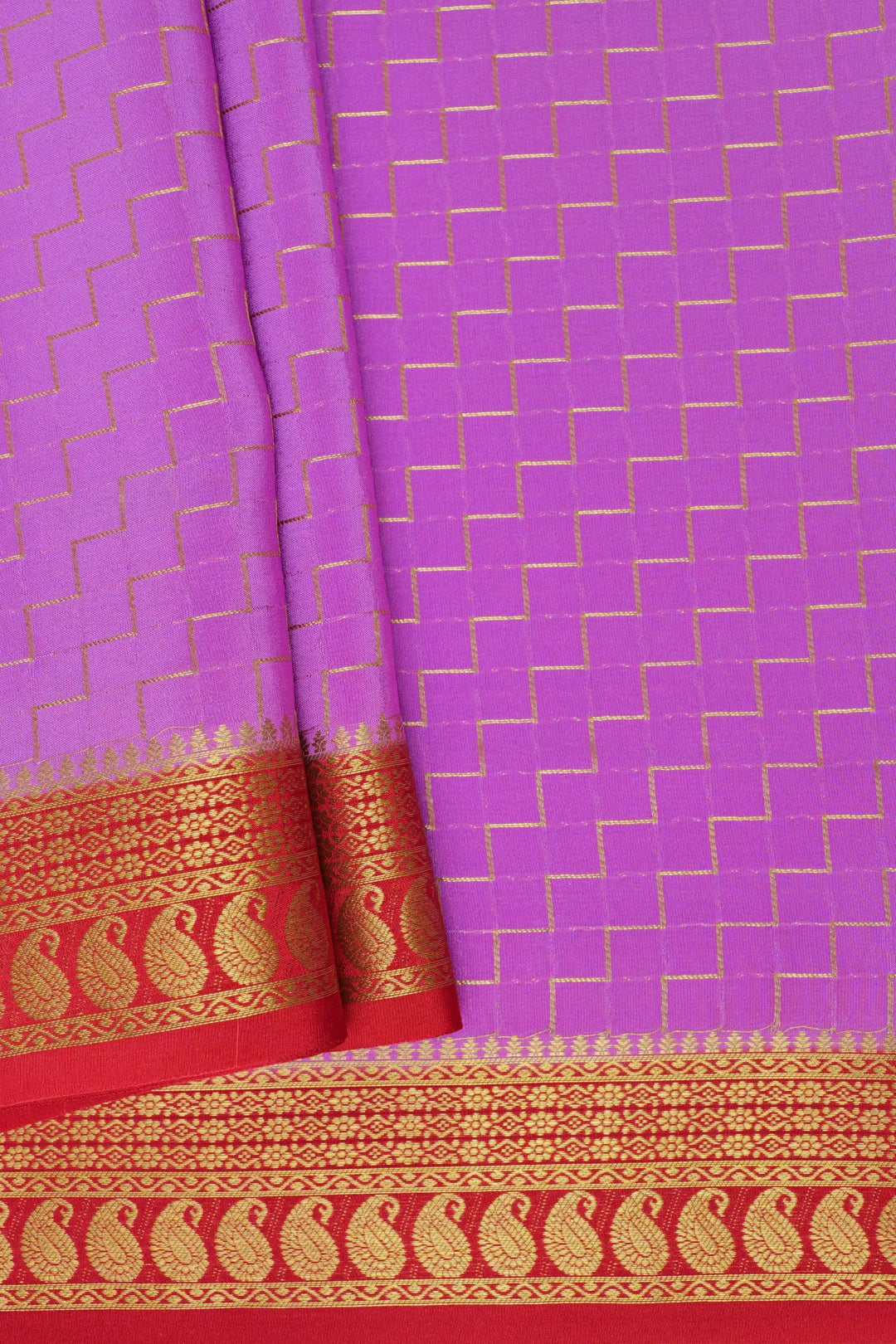 pure gold zari mysore silk sarees in pink and red color
