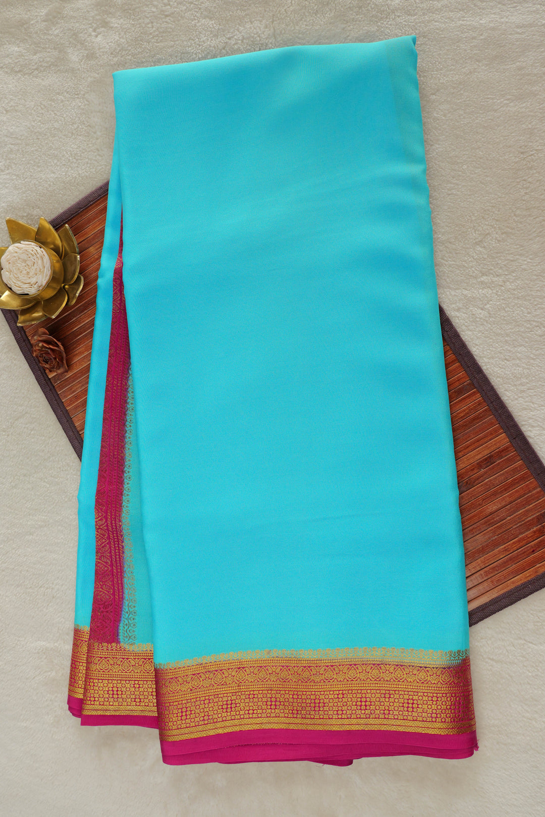 pure mysore silk sarees in blue and red