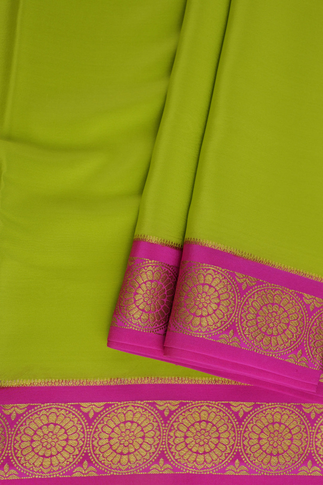 pure mysore silk sarees in light green and pink