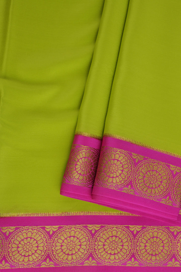 pure mysore silk sarees in light green and pink