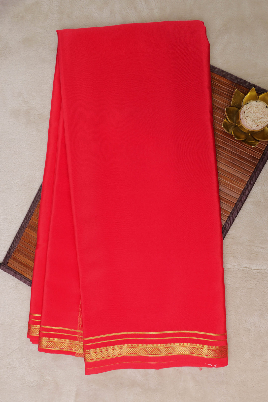 red color gold border mysore silk sarees