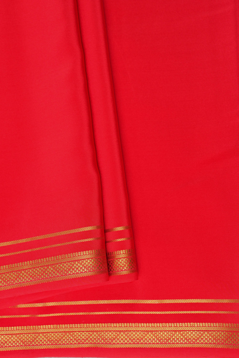 red color with gold lace order mysore silk sarees